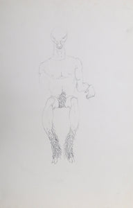 Seated Nude Devil Pencil | Jon Robyn,{{product.type}}