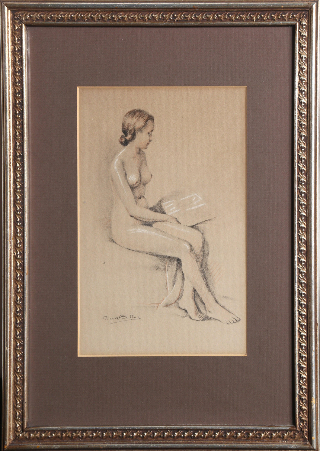 Seated Nude Lithograph | Robert Louis Raymond Duflos,{{product.type}}