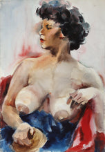 Seated Nude (P5.23) Watercolor | Eve Nethercott,{{product.type}}