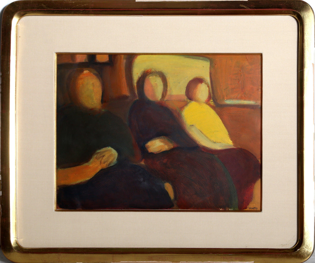 Seated Trio Gouache | Unknown Artist,{{product.type}}