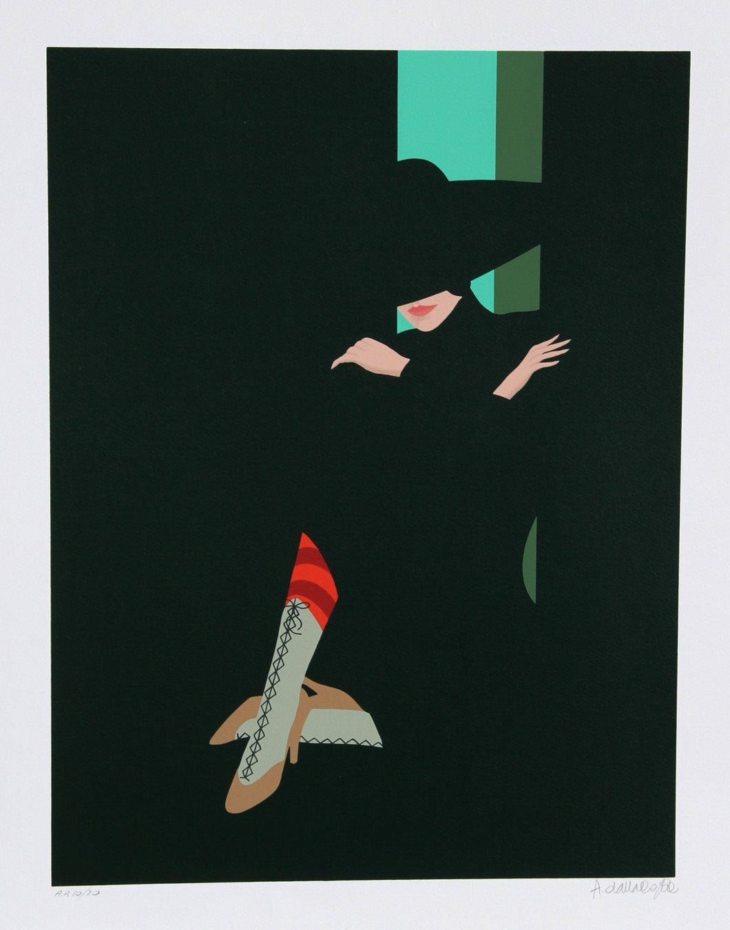 Seated Woman in the Shadows Screenprint | Amleto Dalla Costa,{{product.type}}