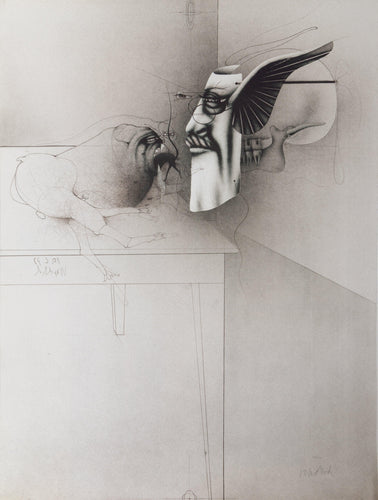 Selbst als Maske und Anton Mit Maus Lithograph | Paul Wunderlich,{{product.type}}