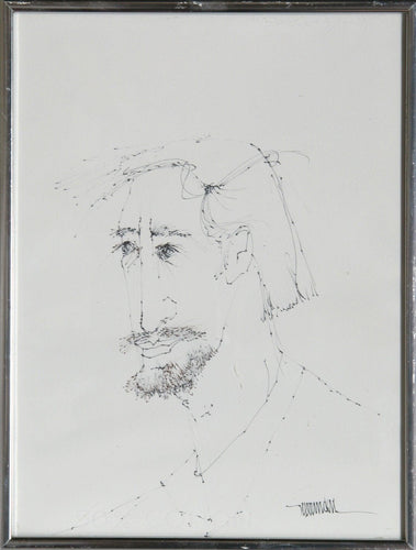 Self-Portrait 1 Ink | Leonardo Nierman,{{product.type}}