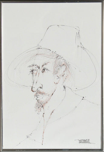 Self-Portrait 2 Ink | Leonardo Nierman,{{product.type}}