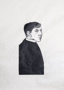 Self Portrait as a Priest Woodcut | Leonard Baskin,{{product.type}}