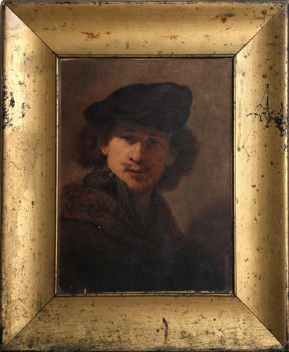 Self Portrait in Velvet Beret Poster | Rembrandt,{{product.type}}
