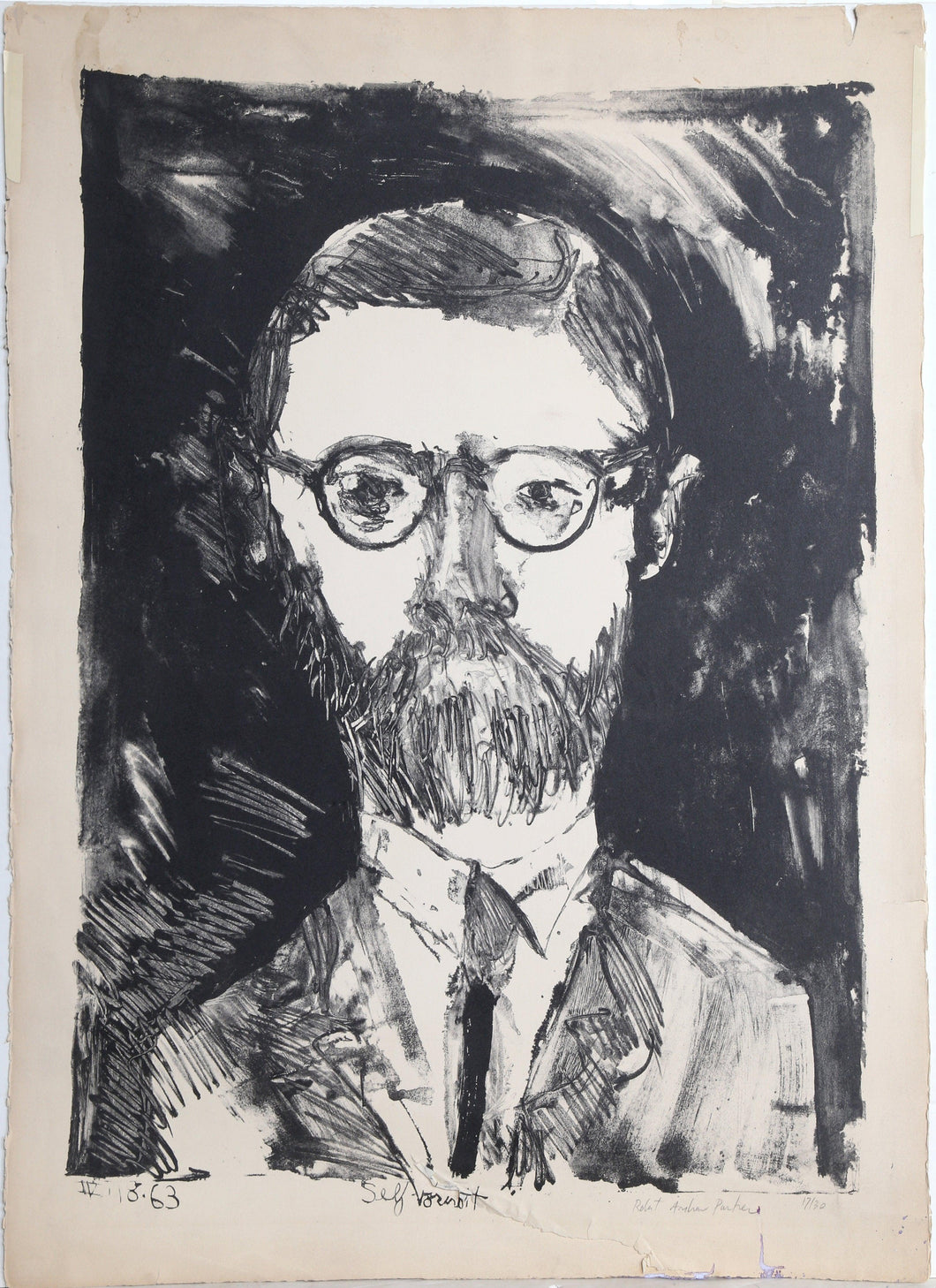 Self Portrait Lithograph | Robert Andrew Parker,{{product.type}}