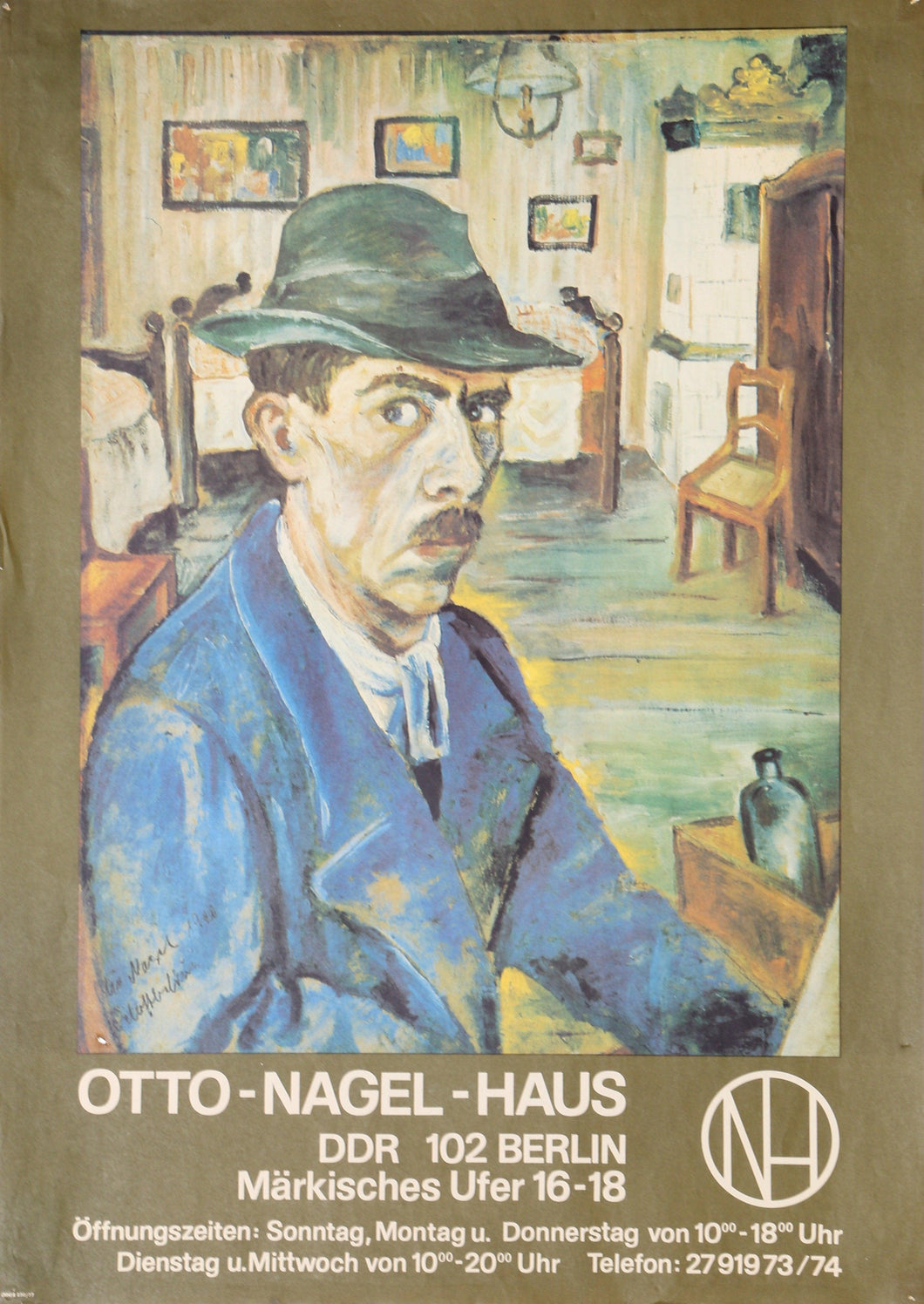 Self Portrait with Hat Poster | Otto Nagel,{{product.type}}