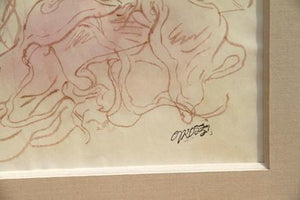 Sex Scene in Red Shoes (Erotic) Watercolor | George Grosz,{{product.type}}