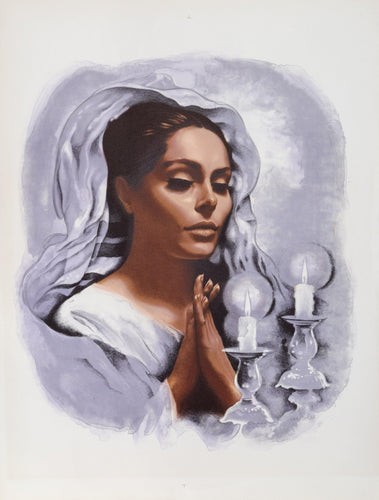 Shabbas Candles III A lithograph | Sandu Liberman,{{product.type}}