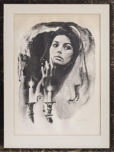 Shabbas Candles IV Lithograph | Sandu Liberman,{{product.type}}