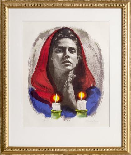Shabbas Candles XVI A lithograph | Sandu Liberman,{{product.type}}