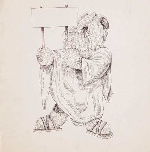 Sheepdog Shepherd with Sign Ink | Marshall Goodman,{{product.type}}