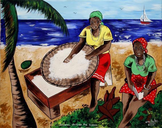 Shieving Cassava for Baking Acrylic | Isiah Nicholas,{{product.type}}