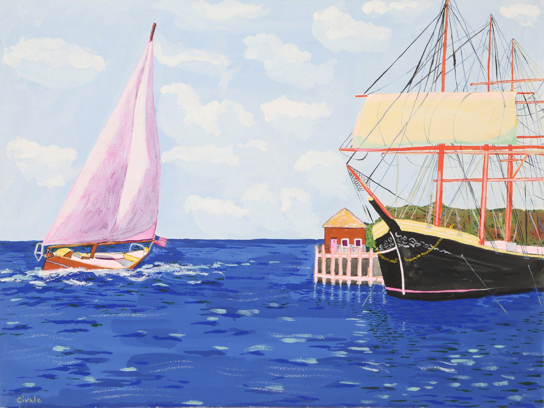 Ship and Sailboat Gouache | Biagio Civale,{{product.type}}