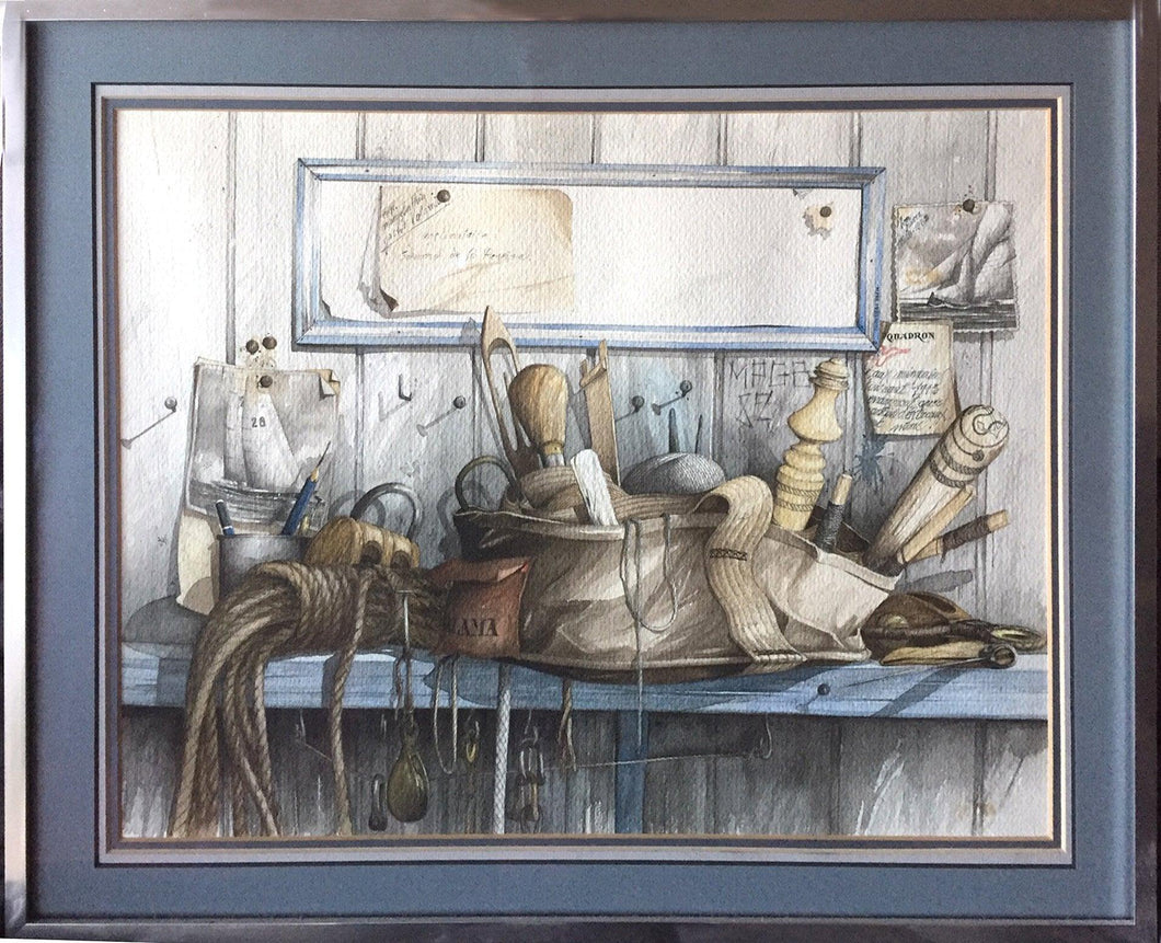 Shipyard Tools Watercolor | Unknown Artist,{{product.type}}
