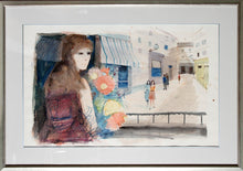 Shop Girl with Flowers Watercolor | Charles Levier,{{product.type}}