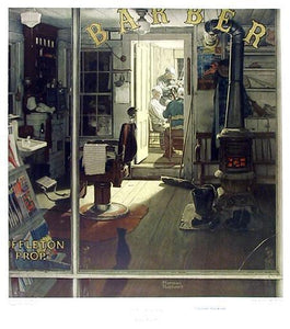 Shuffleton's Barber Shop Poster | Norman Rockwell,{{product.type}}
