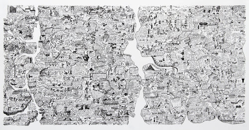 Sketch for World Map Screenprint | Öyvind Fahlström,{{product.type}}