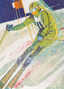 Slalom Skier Lithograph | Allan Mardon,{{product.type}}