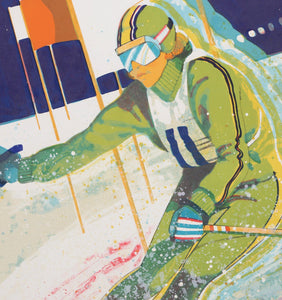 Slalom Skier Lithograph | Allan Mardon,{{product.type}}