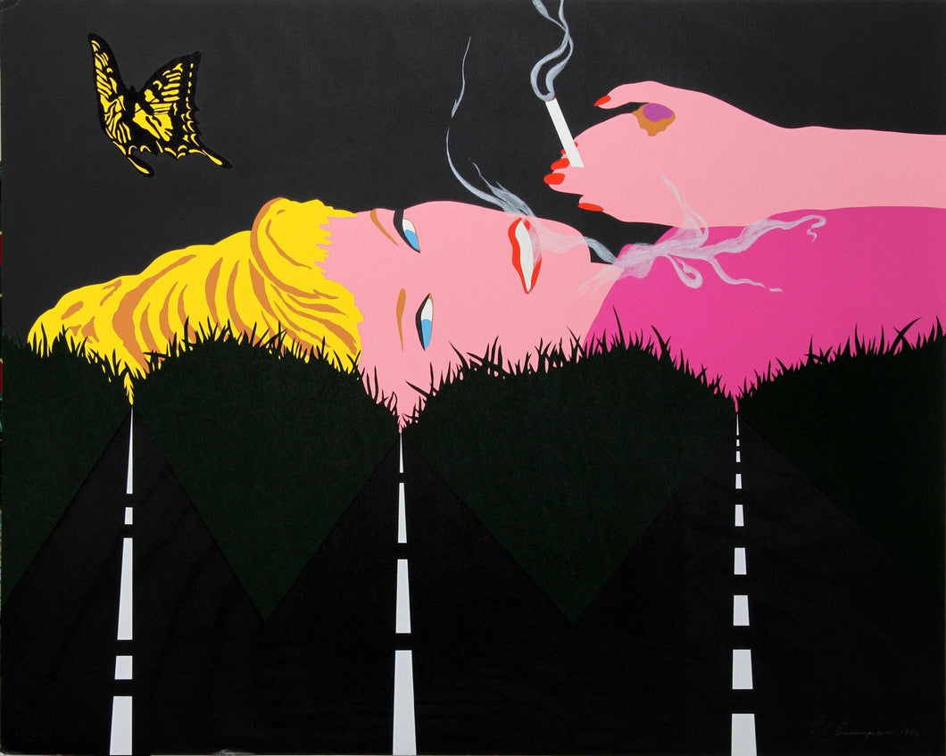 Smoking Blonde Screenprint | Allan D’Arcangelo,{{product.type}}
