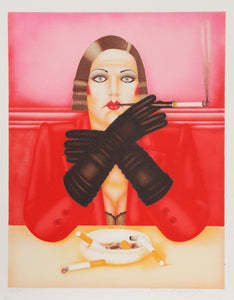 Smoking Lady Screenprint | Shimon Okshteyn,{{product.type}}
