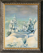 Snowy Landscape Oil | J. Rieser,{{product.type}}