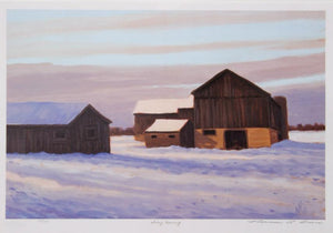 Snowy Morning Lithograph | Norman R. Brown,{{product.type}}