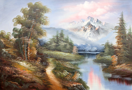 Snowy Mountain Landscape (147) Oil | Shumu Fu,{{product.type}}