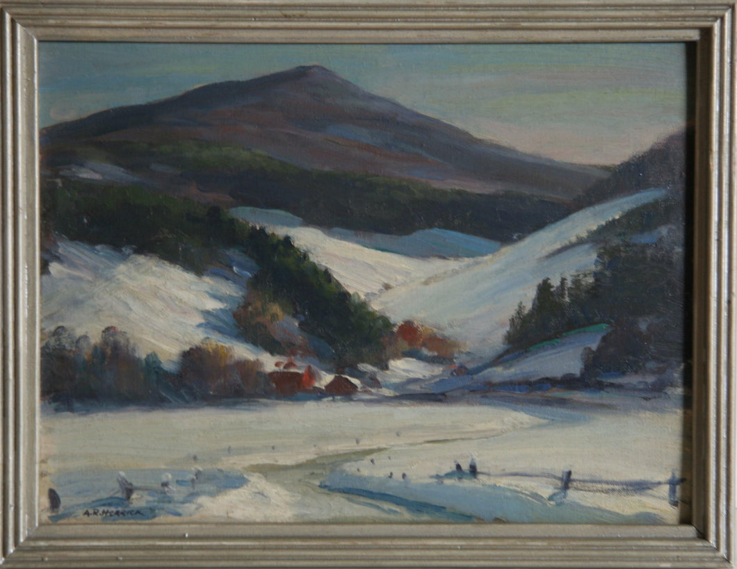 Snowy Mountain Landscape Oil | Arthur R. Herrick,{{product.type}}