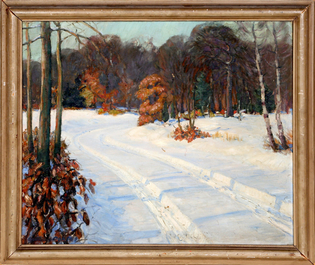 Snowy Path Oil | Unknown Artist,{{product.type}}