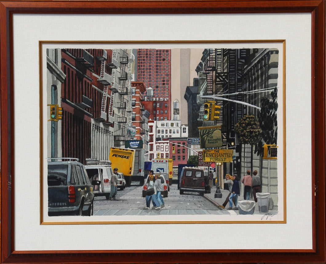 SoHo, Mercer St Watercolor | Unknown Artist,{{product.type}}