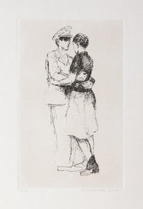 Soldier and Girl II Etching | Raphael Soyer,{{product.type}}