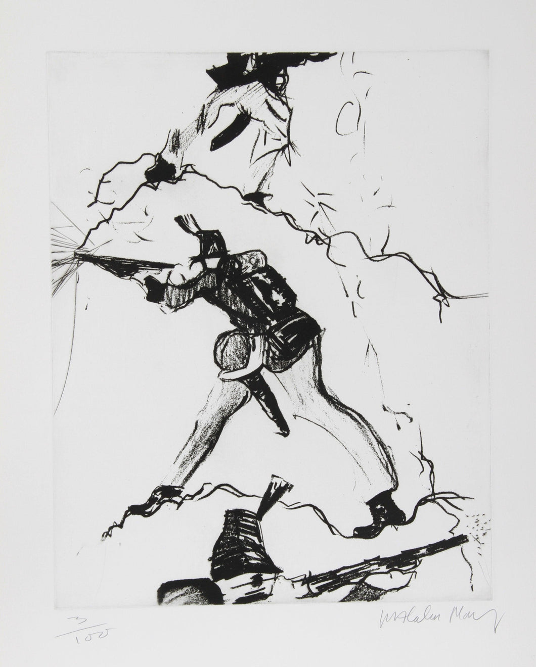 Soldier Etching | Malcolm Morley,{{product.type}}