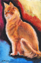 Somali Cat watercolor | Erik Freyman,{{product.type}}