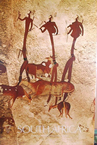 South Africa - Cave Drawings Poster | Travel Poster,{{product.type}}