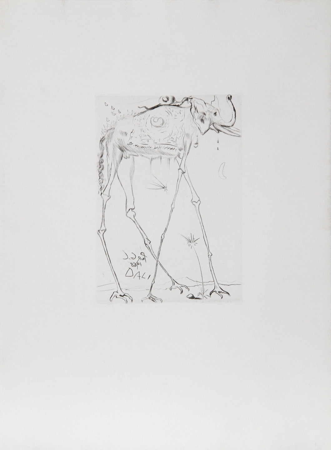Space Elephant Etching | Salvador Dalí,{{product.type}}