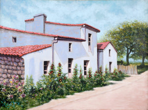 Spanish Bungalo with Red Flowers Oil | Rugero Valdini,{{product.type}}