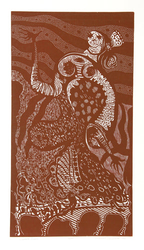 Spanish Dancer (Red) Woodcut | Manuel Izqueirdo,{{product.type}}