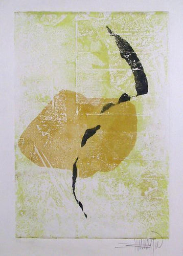 Spiritual Forms and Lemon Yellow Mixed Media | Bimal Banerjee,{{product.type}}