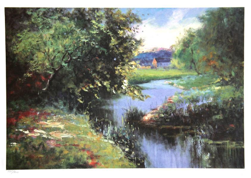 Spring Blooms by the Ravine Lithograph | Louisa Li,{{product.type}}