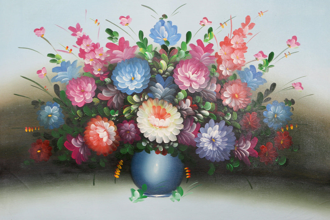 Spring Flowers in Blue Vase (5) Oil | Chuju Sheng,{{product.type}}