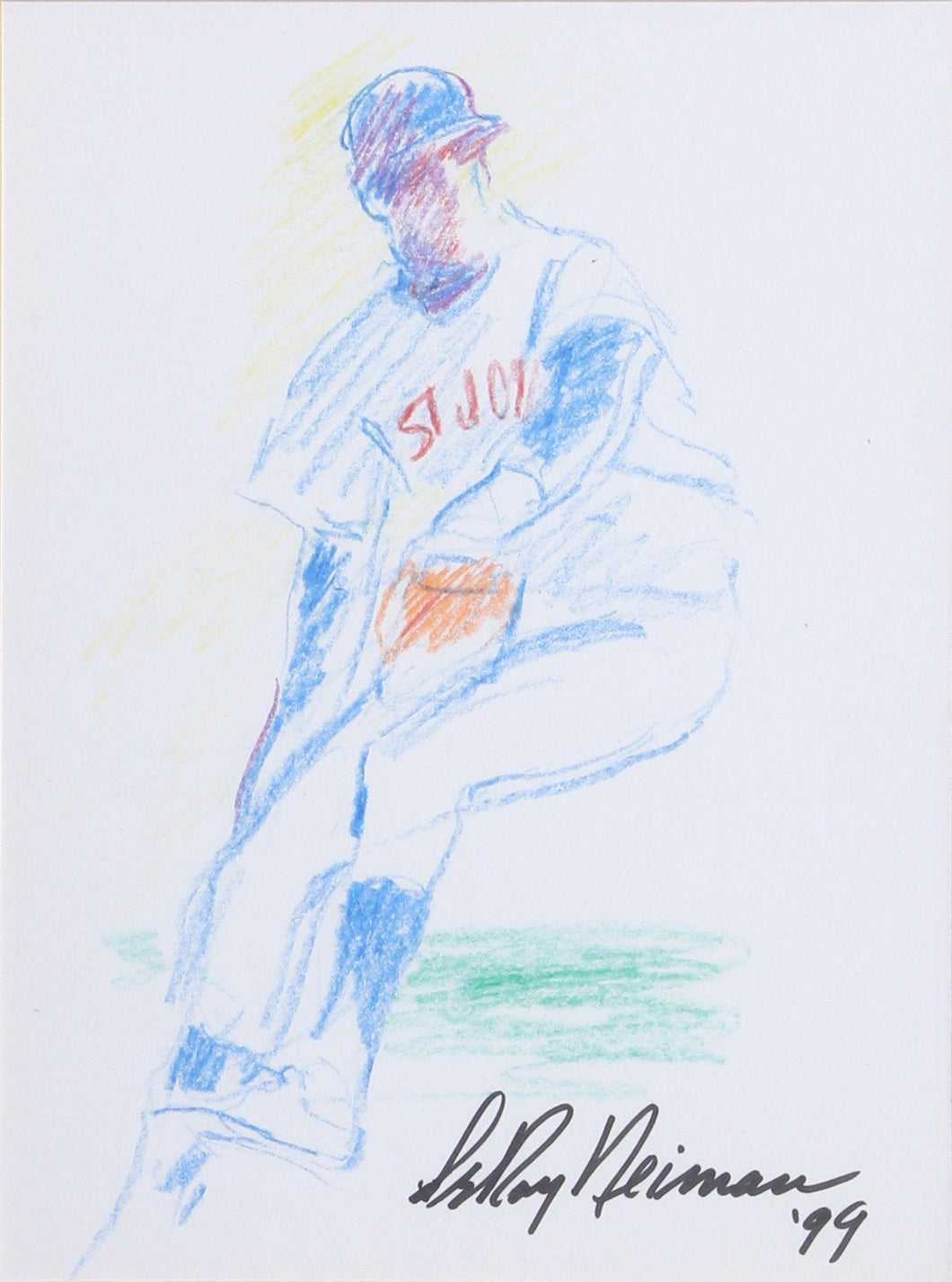 St. Johns Baseball Player for Doodle for Hunger Color | LeRoy Neiman,{{product.type}}