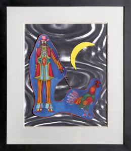 St. Marks (Man Walking a Rooster by a Crested Moon) Lithograph | Richard Lindner,{{product.type}}