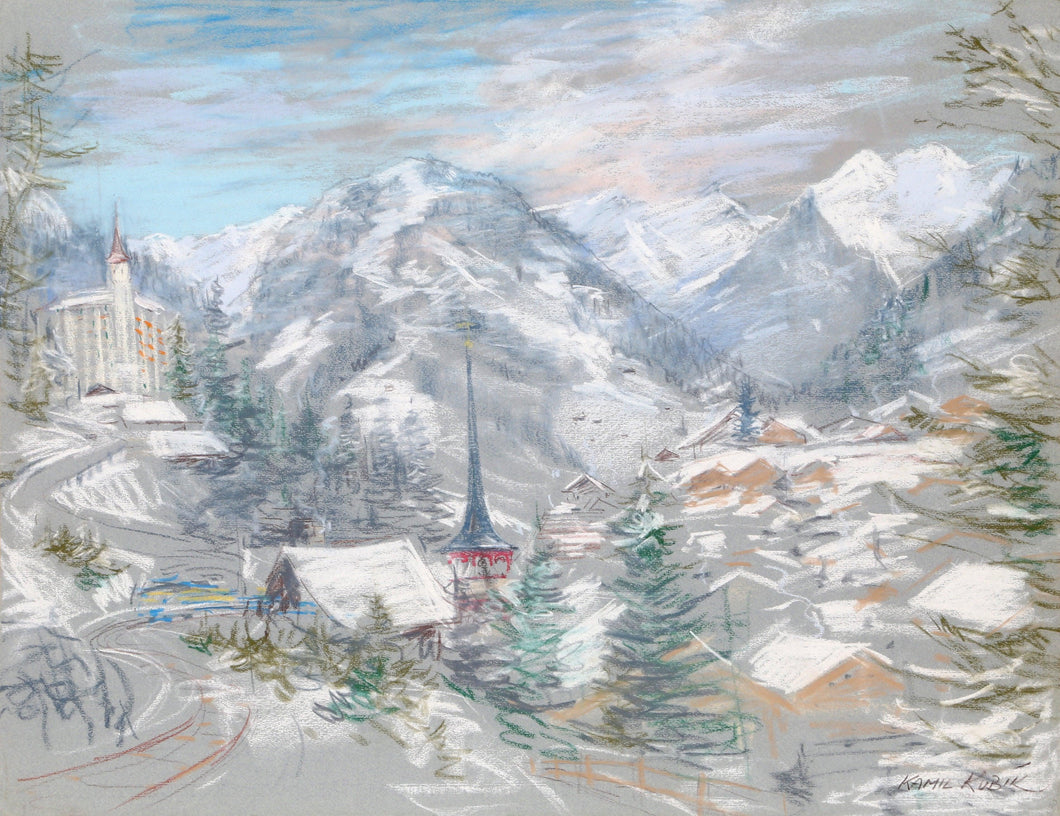 St. Moritz, Switzerland Pastel | Kamil Kubik,{{product.type}}