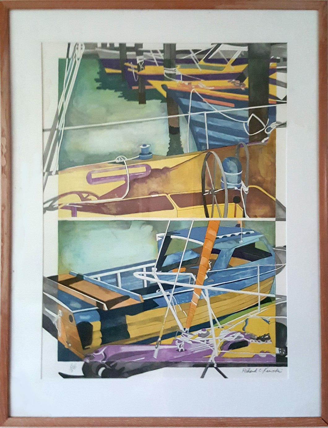 Stacked Boats Lithograph | Richard C. Karwoski,{{product.type}}