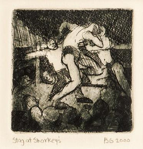 Stag at Sharkeys Etching | Bernard Greenwald,{{product.type}}