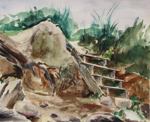 Stairway to the Sea (85) Watercolor | Eve Nethercott,{{product.type}}