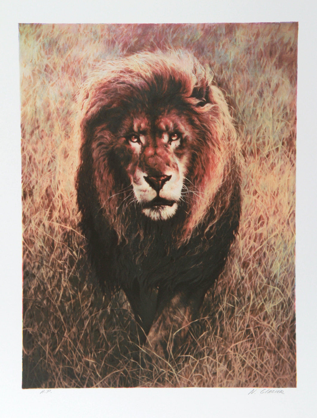 Stalking Lion Lithograph | Nancy Glazier,{{product.type}}